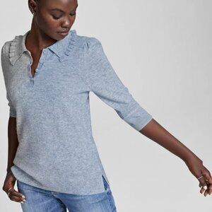 Charter Club 100% Cashmere Puff-Sleeve Sweater – Light Blue